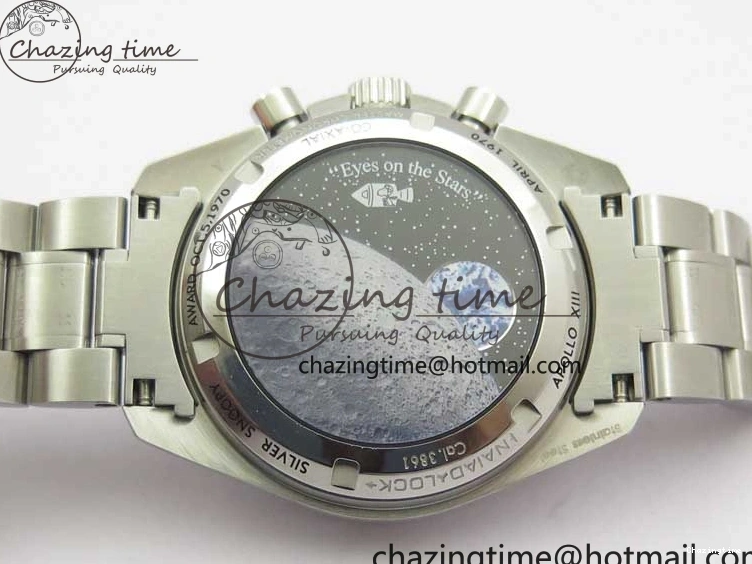 0416 Speedmaster SS Snoopy Apollo OMF Best Edition White Dial on SS Bracelet Venus EasyCare 7877